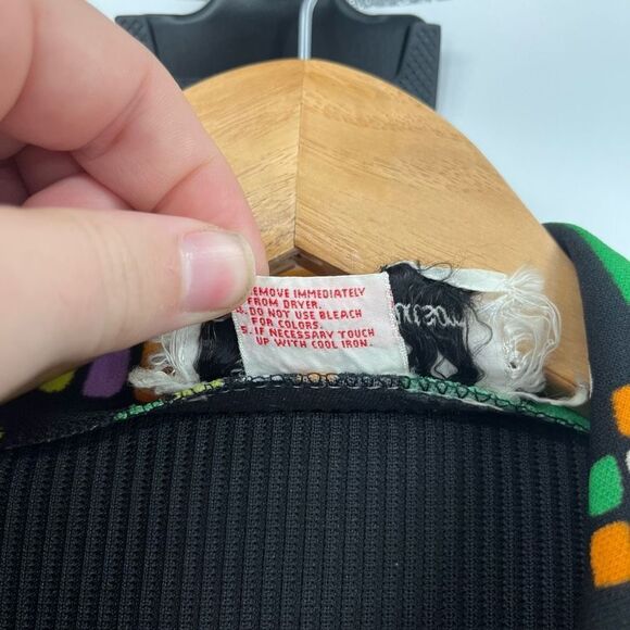 Vintage 80s Lady Windsor Blazer Black Geometric Semi Sheer Button Front Women XL - Picture 5 of 7